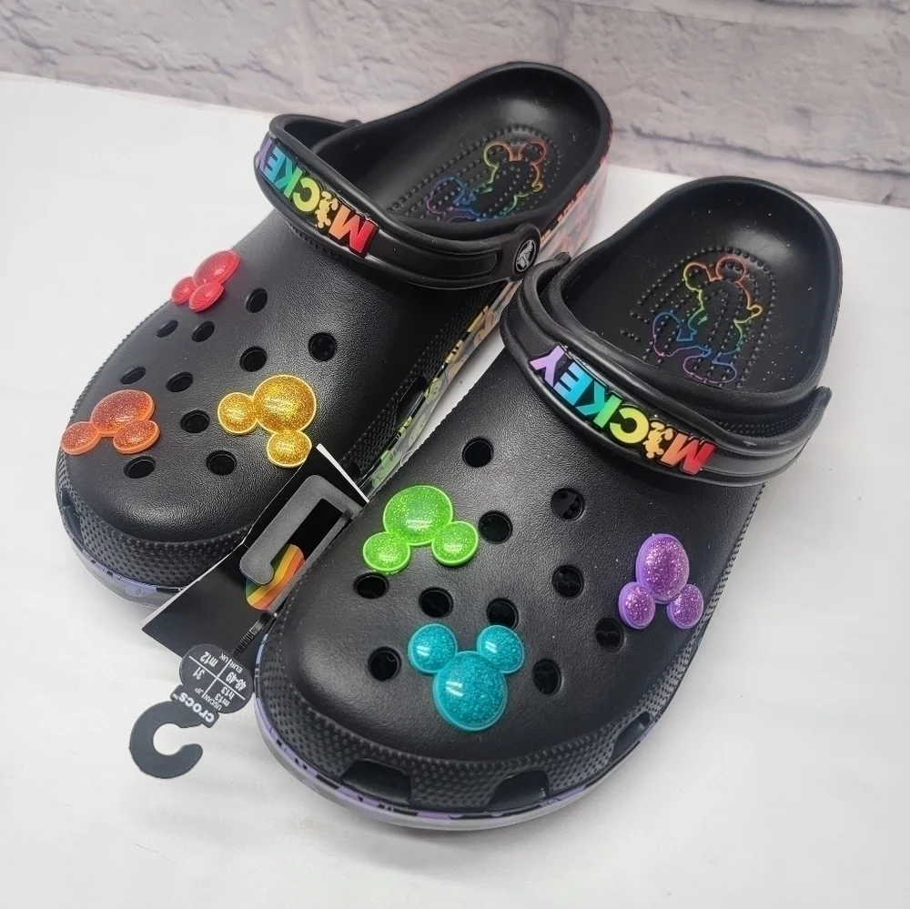 Crocs X Disney Rainbow Pride Celebration Mickey Mouse Classic Clog Size 13 - Picture 6 of 7
